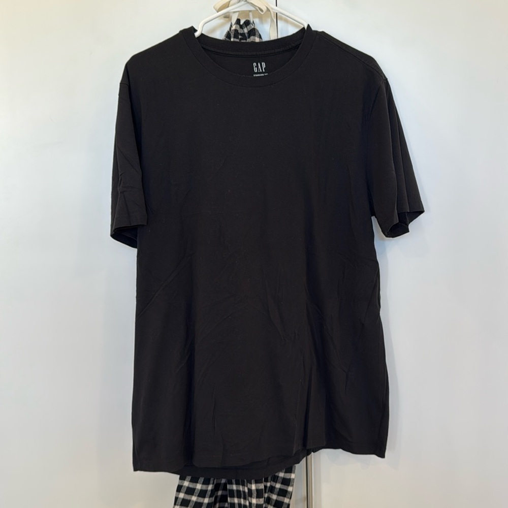 GAP flannel pajama pants and soft T-shirt set, size L for both, black-and-white